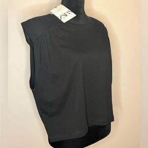 NWT Zara black sleeveless top size Large